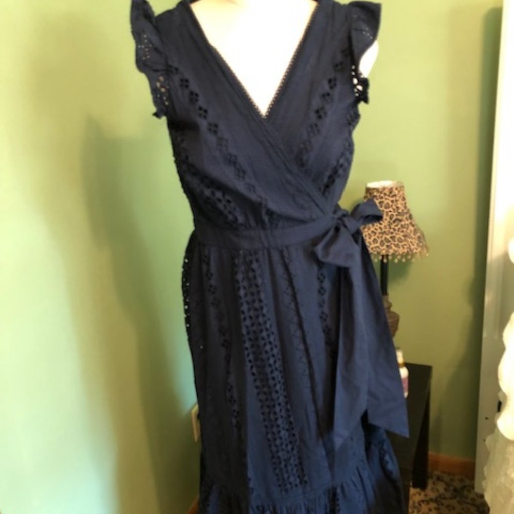 J Crew Midi Eyelet Wrap Dress